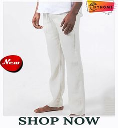 Men's Linen Pants Trousers Summer Pants Beach Pants Drawstring Elastic Waist Plain Breathable Soft Casual Daily Holiday Linen / Cotton Blend Fashion Streetwear White Micro-elastic Vacation Pants With Drawstring, Relaxed Fit Solid Color Beach Pants, Leisure Straight Pants For Summer, Leisure Straight Summer Bottoms, Summer Leisure Straight Pants, Solid Color Drawstring Harem Pants For Vacation, Solid Color Drawstring Harem Pants For Summer, Summer Leisure Straight Leg Bottoms, Beach Pants With Drawstring