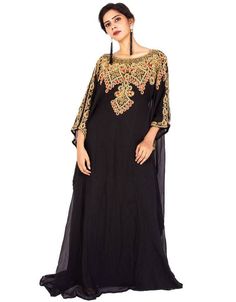 Subhanallah Chic A-line embroidered farasha dress Black 👗 Shop latest Kaftan which are made up from best quality fabrics with latest styles from our large collections at https://bit.ly/3eafqPe Shop Now : https://bit.ly/3Mayg88 Buy online @ $65 #kaftanstylemaxidresses #kaftansdesigns #kaptanclothes #khaftandress #ladieskaftandresses #arabicattire #caftan Luxury Embroidered Black Kaftan, Festival Georgette Kaftan With Dabka, Maxi Length Kaftan With Resham Embroidery, Festival Georgette Kaftan With Dabka Detailing, Maxi Length Georgette Kaftan With Resham Embroidery, Resham Embroidered Georgette Maxi Kaftan, Eid Georgette Kaftan With Zari Work, Black Long Sleeve Kaftan For Eid, Eid Floral Embroidered Tunic Abaya