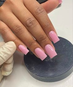 Plain Pink Acrylics, Baby Pink Nails Black Women, Bubble Gum Pink Nails Acrylic Short, Light Pink Plain Nails, Baby Pink Short Acrylic Nails, Baby Pink Square Acrylic Nails, Light Pink Square Acrylic Nails, Baby Pink Nails Square, Short Nails Light Pink