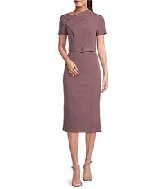 Women's Midi Dresses | Dillards.com Luxury Women's Midi Dress With Surplice Neckline, Luxury Notched Neckline Midi Dress For Work, Luxury Midi Dress With Surplice Neckline For Date Night, Luxury 3/4 Sleeve Midi Dress For Party, Luxury Half Sleeve Midi Dress For Spring, Luxury Half Sleeve Midi Dress For Women, Luxury Straight Neckline Midi Dress For Cocktail, Luxury Midi Dress With Ruched Bodice And Short Sleeves, Luxury Fit And Flare Midi Dress For Formal Occasions