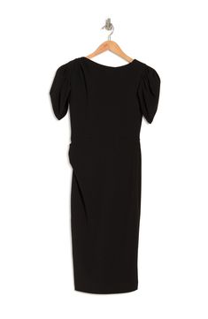 A stylish fit completes this chic midi length sheath dress, perfect for a gorgeous party look. 45" length (size M) Crew neck Short draped shoulder Midi length 95% polyester, 5% spandex Machine wash, tumble dry Imported Model stats: 5'10", Bust: 32", Waist: 25", Hip: 36". Model is wearing size M. Fitted Sheath Maxi Dress With Ruched Detail, Fitted Ruched Sheath Maxi Dress, Elegant Mid-length Dress With Fitted Bodice, Fitted Ruched Midi Dress, Fitted Sheath Maxi Dress For Dinner, Elegant Mesh Midi Dress For Party, Dressy Sheath Midi Dress For Party, Fitted Bodice Sheath Maxi Dress For Night Out, Fitted Midi Dress With Flattering Silhouette For Night Out