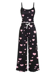 Heart Pajama Set, Button Up Pjs Pajama Set, 80s Sleepover, Y2k Pyjamas, Emo Pajamas, 2000s Pjs, 2000s Pajamas, Gothic Pajamas, Goth Sleepwear