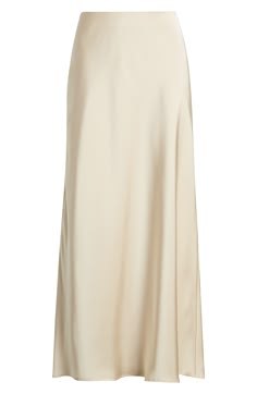 Silky satin drapes beautifully from waist to hem in this flowy skirt bias-cut to a maxi length. 34" length Hidden back-zip closure Lined 100% polyester Dry clean Imported Ivory Satin Skirt, Ab Outfits, Maxi Skirt Satin, Spring Moodboard, Business Casual Women, Satin Skirts, Office Dress Code, Long Flowy Skirt, Collage Outfits