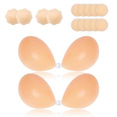 PRICES MAY VARY. 💝100% safe upgrade material➤The strapless bra is made of 100% silicone. It is made with upgraded high quality non-harmful bio-gel. The high strength adhesive keeps your breasts in a comfortable and good position, easy to put on and peel off without worrying about it falling off. The good adhesion does not cause any pain to the skin and allows you to keep your breasts in optimum shape all day long. 💝Sexy Deep "V" Bra➤ The sticky bra is a unique deep V design that helps to push Velcro Bra, Deep V Bra, V Design, Silicone Bra, Strapless Evening Dress, Low Cut Dresses, Invisible Bra, Sticky Bra, Backless Bra