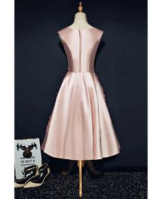 Buy pink satin tea length formal party dress sleeveless with appliques at wholesale price online. Free shipping and pro custom service since 2009. Pink Sleeveless Satin Prom Dress, Pink Sleeveless Satin Dress For Prom, Pink Sleeveless Satin Wedding Dress, Pink Sleeveless Satin Dress, Pink Knee-length Satin Dress, Pink Satin Sleeveless Party Dress, Pink Knee-length Sleeveless Dress For Prom, Formal Party Dress, Formal Party