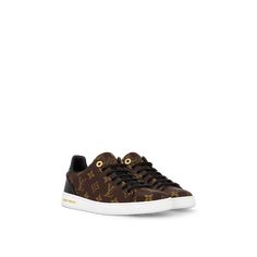 LOUIS VUITTON® - Frontrow Sneaker - Cacao Louis Vuitton Shoes Sneakers, Louis Vuitton Official Website, Preppy Shoes, Designer Trainers, Lv Handbags, Pinkie Pie, Louis Vuitton Official, Louis Vuitton Shoes, Airport Fashion