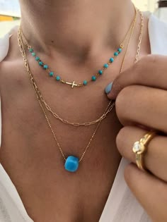 Turquoise Bead Necklace Turquoise Jewelry Turquoise Pendant | Etsy Turquoise Jewelry Necklace Gold, Gold Turquoise Necklace, Unique Turquoise Jewelry, Simple Turquoise Necklace, Colored Stones Jewelry, What To Wear With Turquoise Jewelry, Dainty Turquoise Necklace, Dainty Turquoise Jewelry, Silver And Turquoise Jewelry