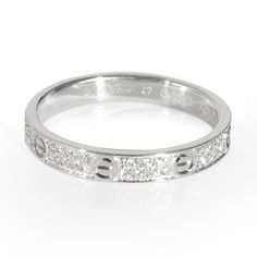 Cartier Love Diamond Wedding Band In 18k White Gold 0.19 Ctw Primary Details Sku: 136473 Listing Title: Cartier Love Diamond Wedding Band In 18k White Gold 0.19 Ctw Condition Description: Cartier's Love Collection Is The Epitome Of Iconic, From The Recognizable Designs To The History Behind The Line-Up. The Collection Started In 1969 With The Bangle Bracelet, Which Is Engraved With A Circular Motif Throughout To Mimic The Look Of The Bracelet's Signature Screw-Lock Mechanism. Retails For 5250 Usd. In Excellent Condition And Recently Polished. Ring Size Is 4. Comes With Box;Certificate Of Authenticity. Brand: Cartier Collection/Series: Love Metal Type: 18 Karat White Gold Metal Purity: 18k Cartier Love Collection, Cartier Love Wedding Band, Diamond Box, Balenciaga Backpack, Cartier Jewelry, White Gold Wedding Bands, Cartier Love, Diamond Wedding Band, Love Wedding