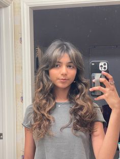 Curly Wavy Hair With Curtain Bangs, Cute Curly Hairstyles With Curtain Bangs, Bangs For Curly Hair Natural Curls Waves, 2b Haircut Curtain Bangs, Curtain Bangs For 2b Hair, Wavy Hair W Curtain Bangs, Wavy Long Bangs, Curled Hairstyles Curtain Bangs, Medium Length Wavy Hair Curtain Bangs