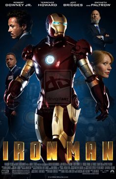 the iron man movie poster is shown