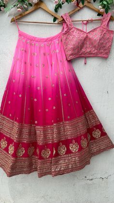 Wedding Georgette Lehenga Choli Lehenga: Georgette With Sequence Zari Work Lining: Crape Blouse: Georgette Duppta: Georgette  Size: Un-stitch, Made To Measure Work: Sequence, Embroidery, Zari  Care: Dry Clean Type: Party Wear Lehenga Choli, Engagement Lehenga choli, Wedding Lehenga Choli Our products are 100% authentic and genuine. We guarantee your satisfaction! Indian Vastraa was started with the goal of offering the best in Indian ethnic fashion at unbeatable prices. Visit our Store and Show all Latest Collection: https://www.etsy.com/shop/indianvastraa If you have any Query regarding Products, Please Feel Free To Message Us. Thank You For Visit Our Shop. PLEASE NOTE : 👉 If you go for "made to measure option", we will provide a measurements guide video. Rush order - can be delivered wi Pink Wedding Sets For Navratri, Pink Wedding And Navratri Sets, Wedding Pink Choli With Pallu, Fitted Sharara With Gota Work For Reception, Wedding Lehenga With Gota Work, Festive Pink Choli For Wedding, Festive Pink Wedding Choli, Fitted Pink Traditional Wear With Gota Work, Pink Wedding Sets With Unstitched Blouse