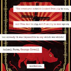 an image of a red pig in the middle of a poem with words written below it