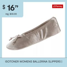 These supremely soft slippers will transport you to a relaxing spa with every step. Isotoner women's classic satin ballerina slippers are made with luxurious satin for chic style and softness. Cotton-blend terry provides supremely soft breathability. Care instructions: machine wash in cool water, dry flat away from heat.Base Material: 95% Polyester, 5% SpandexUpper/Outer Base Material: 100% PolyesterShoe Lining Material: PolyesterSole Material Content: 100% Pigsplit LeatherCare: Dry Flat, Machi… Ballerina Slippers, Soft Slippers, Chic Style, Care Instructions, Slippers, Spa, Cotton Blend, Heat, Satin