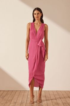 Isola Plunged Cross Back Midi Dress | Ibis Rose | Dresses | Shona Joy – Shona Joy International Kibbe Soft Natural, Shona Joy Dress, Wedding Dress Code, Beach Wedding Guest, Maxi Dresses Online, Destination Beach Wedding, Beach Wedding Guest Dress, Dress Code Wedding, Confessions Of A Shopaholic