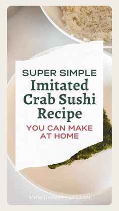 Crab Sushi Recipe Crab Sushi Recipes, Homemade California Rolls, Crab Sushi, California Rolls, Asian Dish