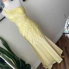 Beautiful Yellow Detailed Gown. Great Quality And Detailing. Size 2. New. Never Worn. Cleaning Out Closet. More Discount For Bigger Bundles. Yellow Silk Floor-length Evening Dress, Yellow Floor-length Silk Gown, Yellow Silk Floor-length Gown, Elegant Yellow Prom Gown, Yellow Fitted Gown For Evening Dress, Yellow Fitted Gown For Evening, Fitted Yellow Gown For Evening, Yellow Silk Gown For Party, Fitted Yellow Evening Dress For Formal Occasions