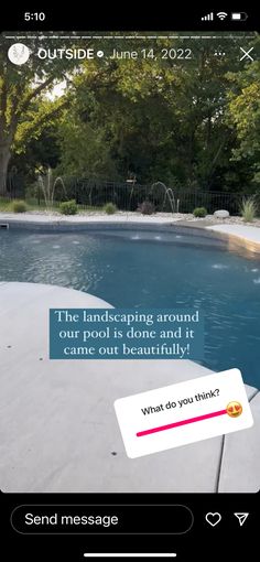 an image of a pool with the caption'what do you think? '