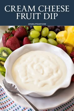 Cream Cheese Fruit Dip Making Cream Cheese, Making Cream, Yogurt Flavors, Easy Cream, Delicious Cream, Family Feast