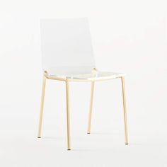 a white chair sitting on top of a wooden frame