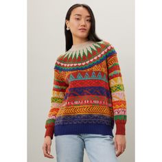 Multicolor jacquard knit (35% wool, 31% polyamide, 18% nylon, 16% acrylic). Sweater. Long sleeves. Mock neck. Pull on. 26.5" from shoulder to hemline. Imported. Acrylic Sweater, Rent The Runway, Closet Designs, Jacquard Knit, Girls Sweaters, Oversized Sweater, Retro Vibe, Mock Neck, Long Sleeves