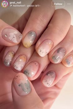 Cat Gel Nails, Cat Manicure, Nails Design Simple, Kutek Disney, Hello Nails, Cute Nail Art Designs