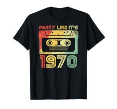 PRICES MAY VARY. Fun, classic vintage look, easy gift idea for people born in 1970 Makes a groovy costume starter for a back to the 70's roller disco theme party event Lightweight, Classic fit, Double-needle sleeve and bottom hem Vintage Party Tops With Letter Print, Vintage Letter Print Tops For Party, Retro Graphic Print T-shirt For Birthday, Retro Short Sleeve T-shirt For Birthday, Vintage Summer Party T-shirt, Vintage Short Sleeve Party T-shirt, Retro Graphic Print Party Tops, Retro Party Tops With Graphic Print, Retro Screen Print Tops For Festival