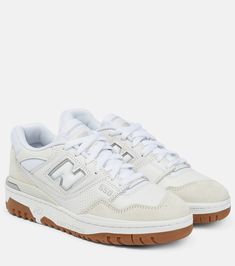 550 Leather Sneakers in White - New Balance | Mytheresa Shoes For School, Back To School Shoes, Trendy Shoes Sneakers, Pretty Shoes Sneakers, Shoe Wishlist, Cute Nike Shoes, Cute Sneakers, Hype Shoes, Everyday Shoes