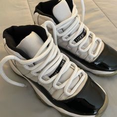 Jordan 11’s Cute Jordans, Jordan 11s, Shoes Jordan, Womens Jordans, Jordan Black, Girly Shoes, Jordan 11, Jordan Shoes, Jordan