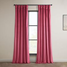 Dark Pink Heritage Plush Velvet Curtain - HalfPriceDrapes.com Bedroom Sliding Glass Door, New Orleans Apartment, Window Curtains Ideas, Long Room, Velvet Room, Half Price Drapes, Dark Panels, Living Room Window, Room Window