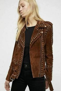 Women Traditional Western Native American Suede Leather Studded Fringed Jacket | eBay Tan Luxe, Rider Jacket, Fall Fashion Coats, Studded Leather Jacket, Suede Leather Jacket, American Western, Studded Jacket, Leather Jacket Style, Party Kleidung