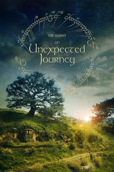 the hobbot and unexpected journey movie poster with an image of a tree on top