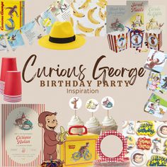 the curious george birthday party is on display