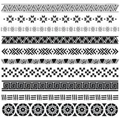 a set of black and white geometric designs