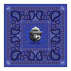 Smokey Bear "Only You" oversized paisley print bandana. Shipping: Regular Shipping, ships within 5 business daysMaterial: 100% Cotton Size: Oversized at 22"by 22"Made in USAColors: Red or Blue. Check out our full Smokey Bear Collection