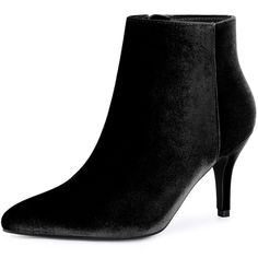 This type of boots is the perfect combination of fashion and elegance. Pointed boots always give people a sense of luxury, and stiletto boots can make the figure more upright. Whether it is daily wear or important occasions, it can make you exude confidence and elegance! Whether it is shopping or dating, attending parties can wear the women's pointed-toe faux velvet stiletto heel ankle boots, this pair of shoes can be matched with any clothes, such as coats, skirts, jeans, and so on. Work Heels, Pointed Boots, Velvet Ankle Boots, Heel Stretch, Chunky Heel Ankle Boots, Exude Confidence, Western Ankle Boots, Closed Toe Shoes, Platform Block Heels