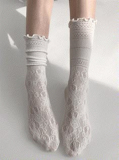 Elevate your outfit with these charming floral pattern lace socks. Available in classic black or white, these delicate socks add a touch of elegance to any look. The intricate floral design makes these socks a perfect choice for adding a hint of femininity to your ensemble.   Please note that this product includes one pair of socks only. White Lace Socks, Lace Ruffle Socks, Lacy Socks, Girly Socks, Trippy Clothes, Aria Style, Steampunk Fashion Female, Pretty Socks, Steampunk Fashion Male