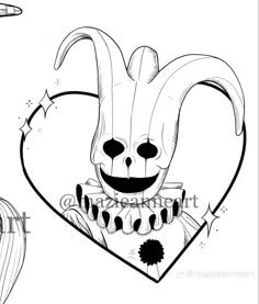 a drawing of a clown's face with teeth