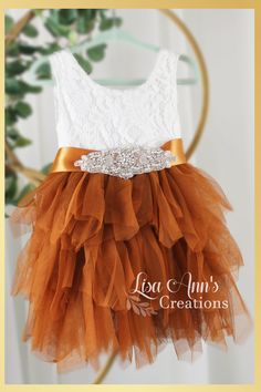 Burnt Orange Weddings Bridesmaid Dress, Orange Dress For Wedding, Orange Flower Girl Dress, Orange Flower Girl, Burnt Orange Wedding Theme, Dresses For Babies, Sleeveless Flower Girl Dresses, Jr Bridesmaid, Burnt Orange Weddings