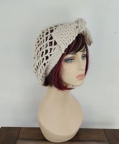 Light with 1960's vintage style crochet snood, mesh hat fits average adult head 22". I can customize size.  The color in the pictures is linen.  Always smoke, per free environment. Crochet Snood, Hat Fits, Bow Bow, Mesh Hat, Hat For Women, Daytona Beach, 1960s Vintage, Sun Hats, Hats For Women