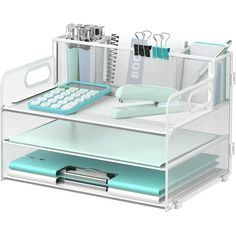 "INTIGE" file organizer for desk is characterized with 5 paper trays and 3 pencil holders. Large space for desk storage and multifunctional design make it your perfect choice among all desk organizers and accessories. Get rid of your messy room and office with our office organizer. Color: White. Paper Tray Organizer, Desk Paper Organizer, Organizer For Desk, Desk Organizer Tray, Paper Organizer, Letter Tray, Office Organizer, Pencil Holders, File Organizer