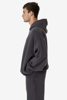 Our 16 oz. fleece is heavier than most leading brands offer and is made from combed cotton face for a softer alternative to our 14 oz. Heavy Fleece. This unisex hoodie features a shorter, wide-fit with 2 side pockets. The voluminous, bouncy silhouette offers a modern look perfect for lounging or wearing on-the-go. Made in South Central, Los Angeles by expert sewers using premium construction materials and techniques. This item is a garment dye product. Garment dye items can be distinguished by “ Lace Knitwear, Denim Short Jumpsuit, South Central Los Angeles, Denim Workwear, Workwear Jacket, South Central, Leather Denim, Long Sleeve Turtleneck, Active Wear Leggings