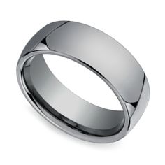 men's wedding band in 18k white gold, 6mm width with high polished finish