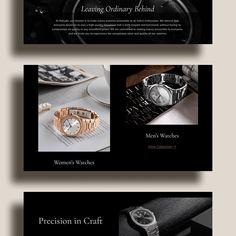 the website is designed to look like an elegant watch