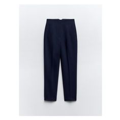 Pants with a high waist and pronounced seams at front and back. Front welt pockets. Front zip, metal hook, and interior button closure. Chic High-waist Jeans For Work, Chic High Waist Jeans For Work, Zara High Rise Jeans For Work, High Rise Bottoms For Workwear, Elegant High Rise Jeans For Work, Chic High-waist Bottoms With Zipper Closure, Zara Straight Leg Pants With Welt Pockets, Chic High Waist Bottoms With Zipper Closure, Classic High Rise Workwear Bottoms