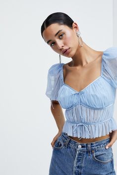 Isabella Manderson, Ruffles Shirt, Sheer Crop Top, Romantic Classic, Puff Sleeve Shirt, Girls Crop Tops, Top Shirt Women, Ruffle Shirt, For Love & Lemons