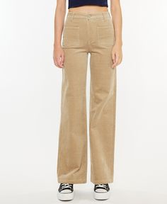 in stock Beige Corduroy Pants For Fall, Beige Full-length Pants With Five Pockets, Beige Full Length Pants With Five Pockets, Full Length Beige Pants With Five Pockets, Beige Straight Leg Corduroy Bottoms, Beige Straight Leg Corduroy Pants, High Rise Corduroy Pants With Pockets, High-rise Corduroy Pants With Pockets, Wide Leg Corduroy Pants