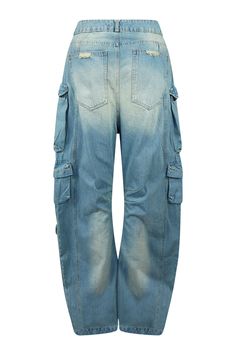 Denim baggy jeans featuring cargo pocket details front and back Can be worn low or high rise Size up for a baggier fit or stay true to size for a normal fit 100% Cotton   Aaliyah is in size S Height: 5'0" Bust: 34" Waist: 24" Hips: 44" Utility Light Wash Straight Leg Cargo Pants, Light Wash Straight Leg Cargo Jeans With Multiple Pockets, Light Wash Utility Flare Jeans, Utility Style Light Wash Straight Leg Cargo Pants, Washed Blue High Rise Cargo Jeans With Patch Pockets, High Rise Washed Blue Cargo Jeans With Patch Pockets, Utility Washed Blue Cargo Jeans With Five Pockets, Utility Light Wash Denim Cargo Pants, Light Wash Denim Utility Cargo Pants