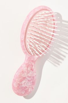 This mini brush is your pocket-sized companion for on-the-go detangling and styling. Great for travel! | Serene Style Mini Detangling Brush by Anthropologie in Pink, Women's Christmas List Items, Big Lil Gifts, Hairstyles For Receding Hairline, Mini Brush, Real Christmas, Birthday Items, Lip Tattoos, Detangling Brush, Styling Brush