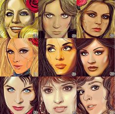 the many faces of women with different facial shapes and hair colors, including one woman's face