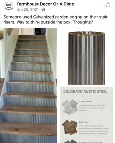 the stairs are made out of metal and wood